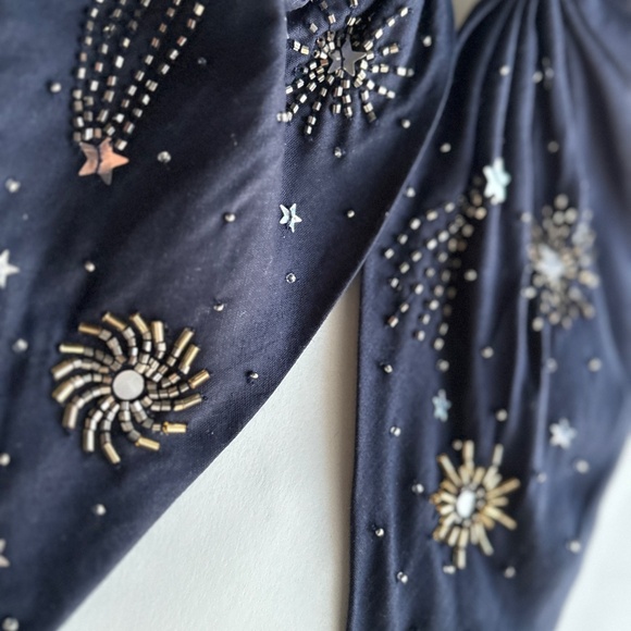 Beautiful embroidered beaded luxury hair bow accessory women girls holiday space - Picture 4 of 8